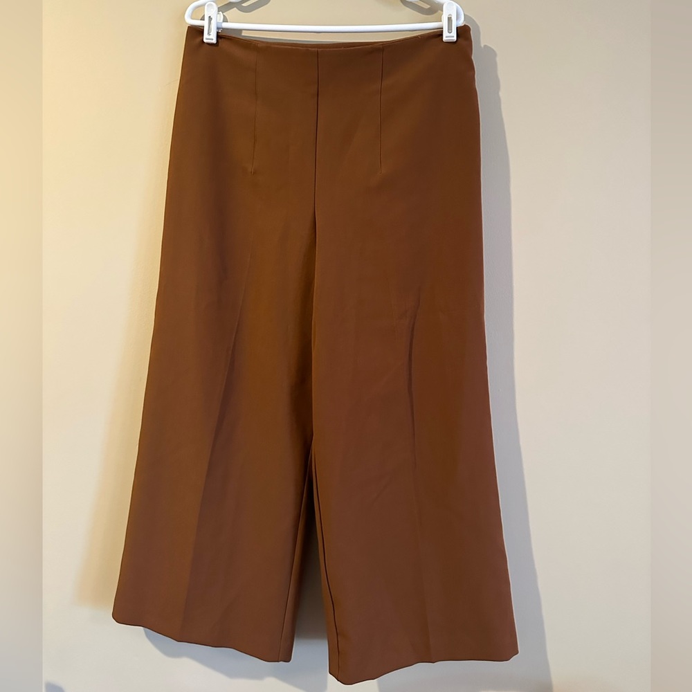 Joie Brown High Waist Wide Leg Cropped Pants Size 10